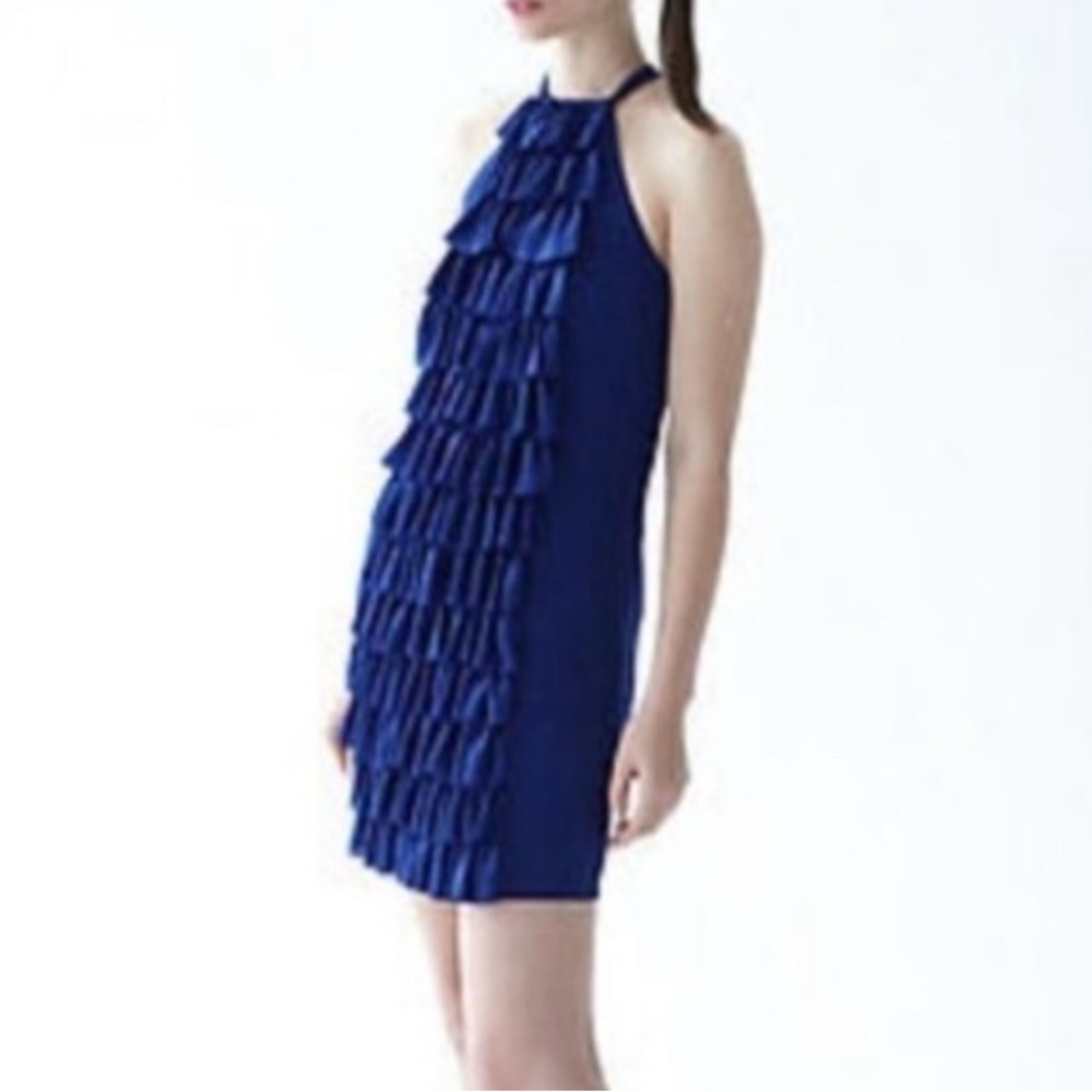Va et Vien for BHLDN Blue Tiered Halter Razorback Dress Size 6